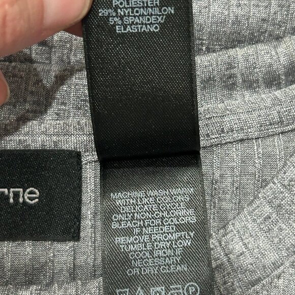 Claiborne Mens Gray Ribbed Short Sleeve Tee Size Large Casual Lightweight Knit - Picture 7 of 9